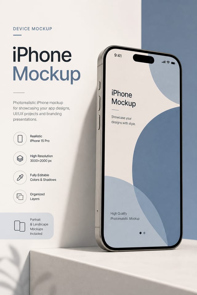 iPhone Mockup — modern style product mockup