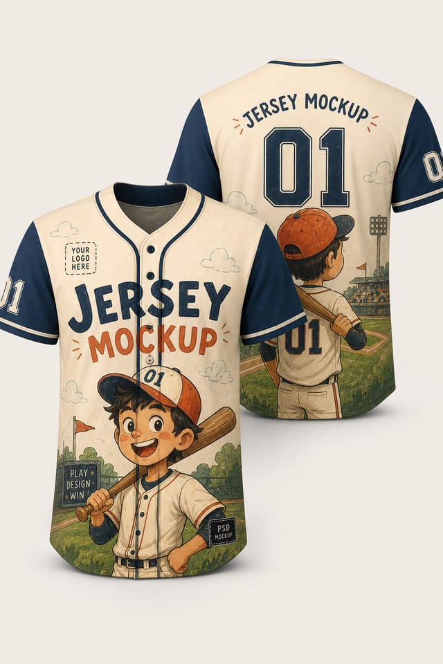 Jersey Mockup — illustration style product mockup