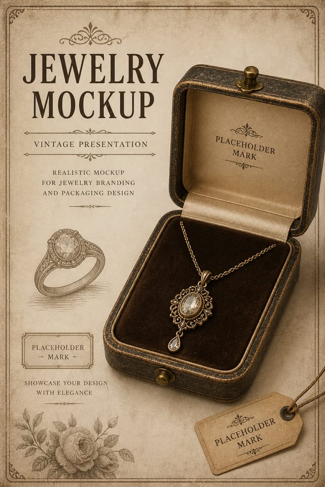 Jewelry Mockup — vintage style product mockup