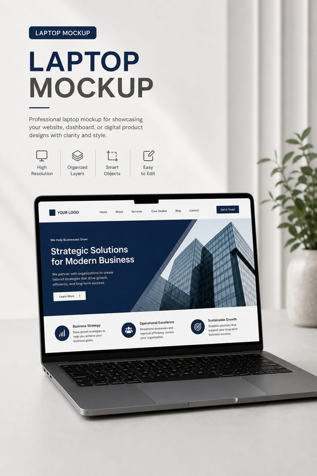 Laptop Mockup — corporate style product mockup