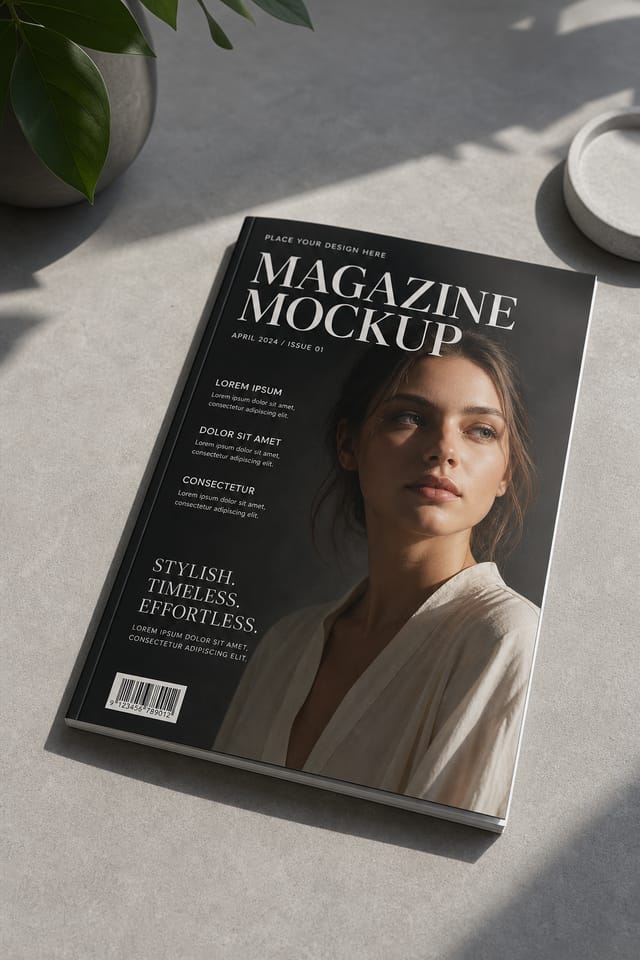 Magazine Mockup — photo-realistic style product mockup