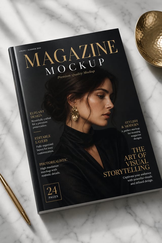 Magazine Mockup — elegant style product mockup