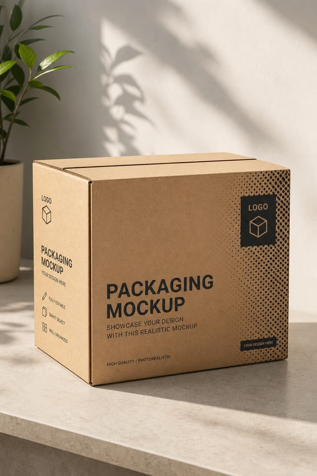 Packaging Mockup — photo-realistic style product mockup