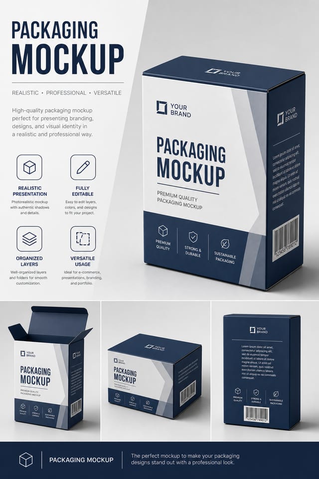 Packaging Mockup — corporate style product mockup