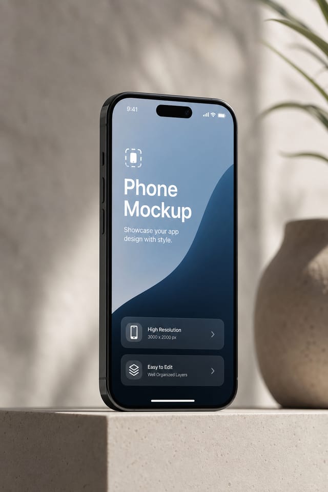 Phone Mockup — photo-realistic style product mockup
