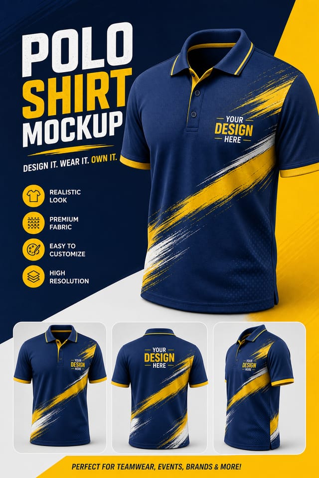 Polo Shirt Mockup — vibrant style product mockup