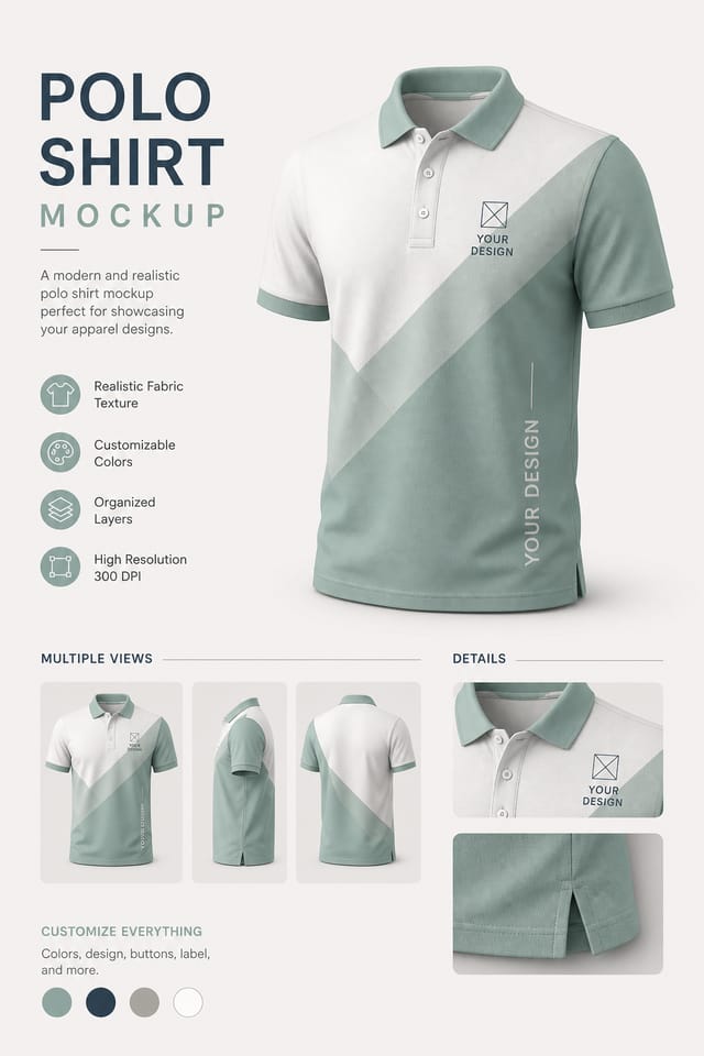 Polo Shirt Mockup — modern style product mockup