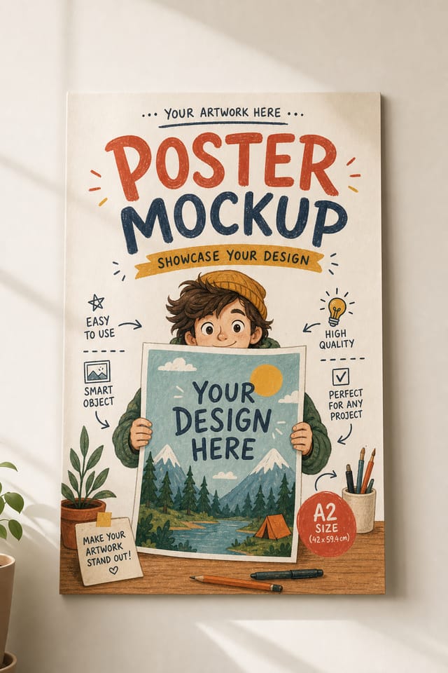 Poster Mockup — illustration style product mockup