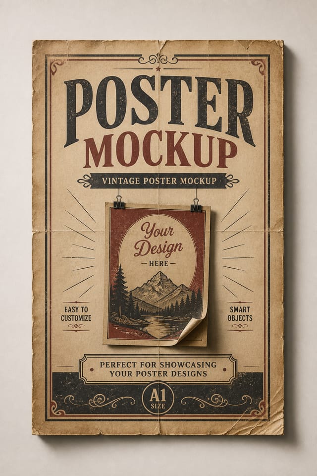 Poster Mockup — vintage style product mockup