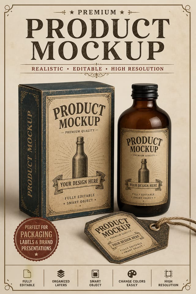 Product Mockup — vintage style product mockup