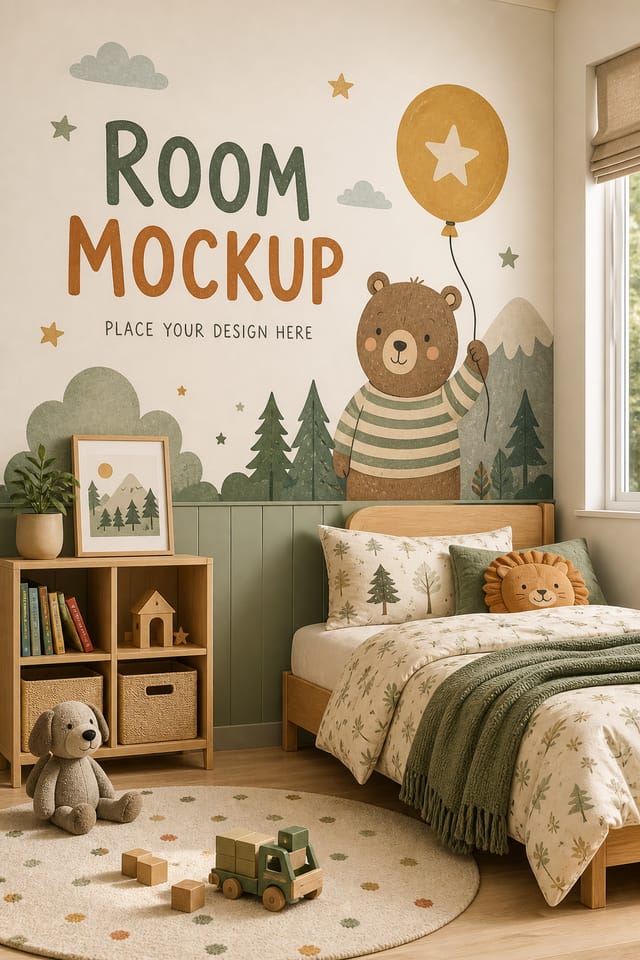 Room Mockup — illustration style product mockup