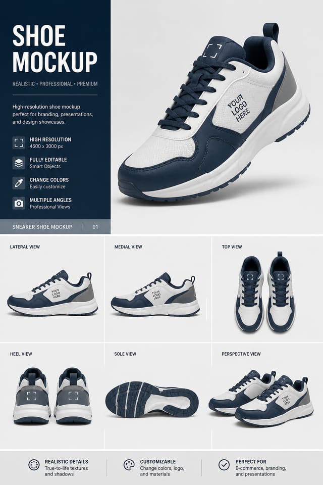 Shoe Mockup — corporate style product mockup