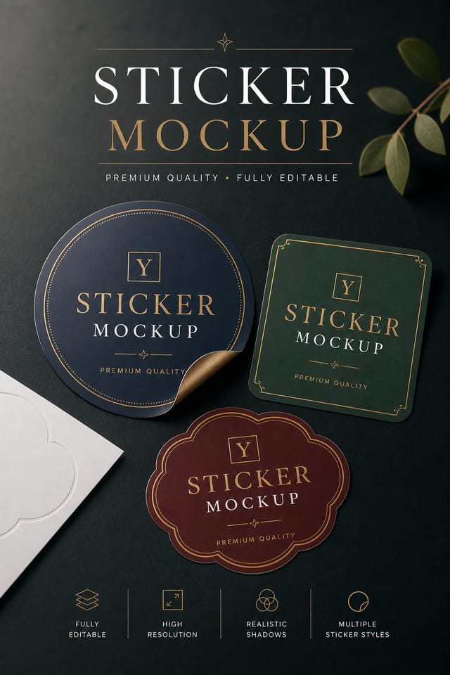 Sticker Mockup — elegant style product mockup