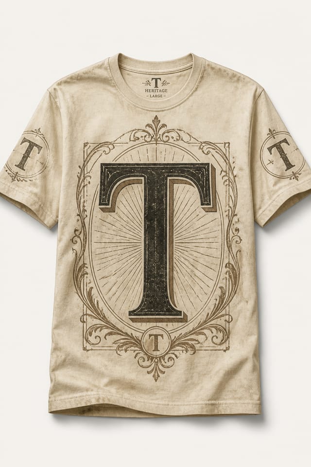 T — vintage style product mockup