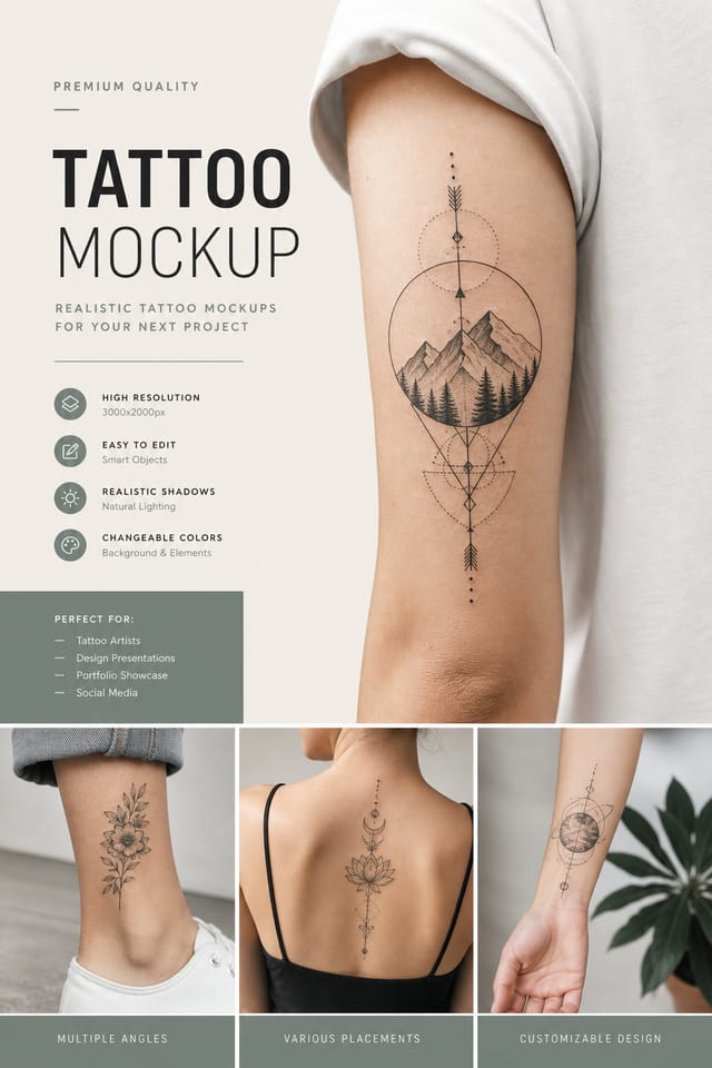 Tattoo Mockup — modern style product mockup