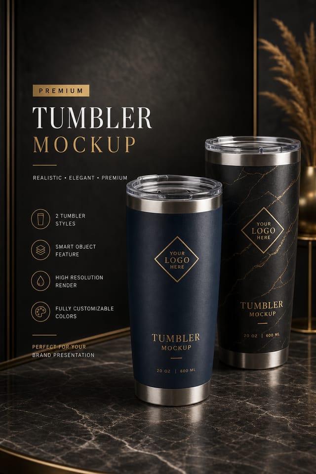 Tumbler Mockup — elegant style product mockup
