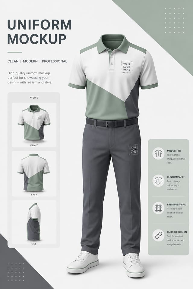 Uniform Mockup — modern style product mockup