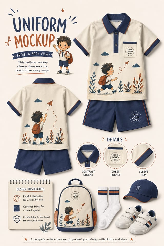 Uniform Mockup — illustration style product mockup