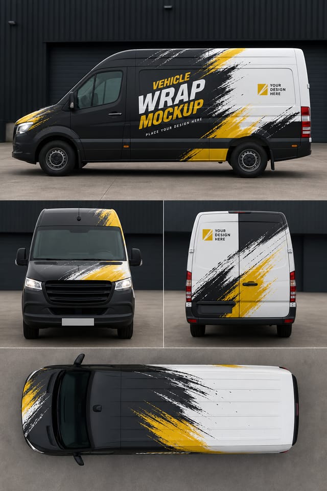 Vehicle Wrap Mockup — photo-realistic style product mockup