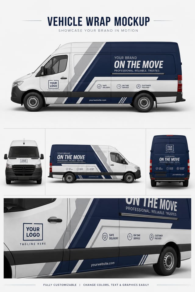 Vehicle Wrap Mockup — corporate style product mockup