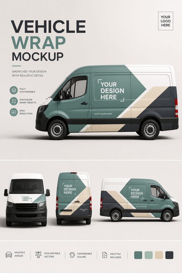 Vehicle Wrap Mockup — modern style product mockup