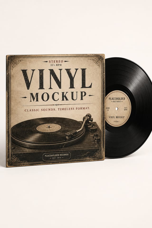 Vinyl Mockup — vintage style product mockup
