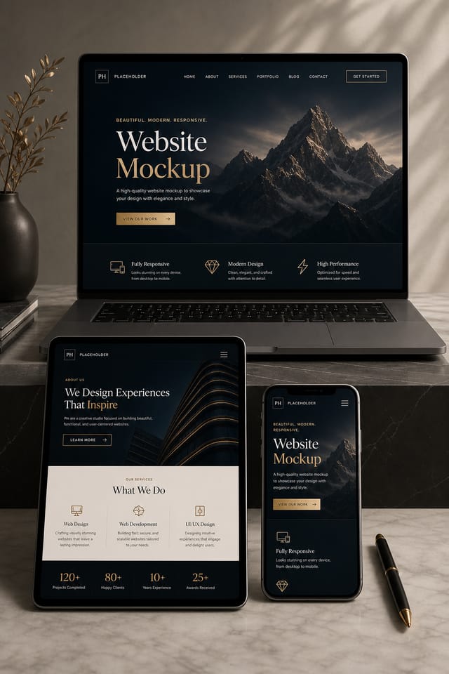 Website Mockup — elegant style product mockup