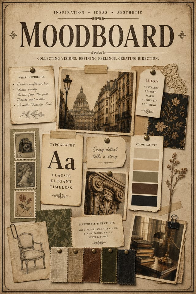 Moodboard — vintage style moodboard