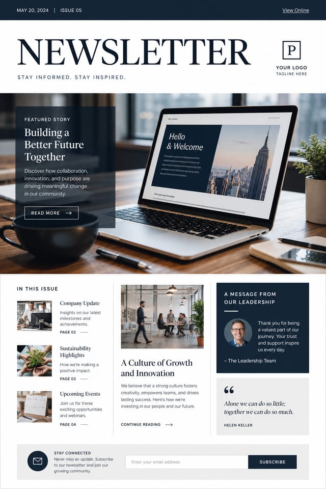 Newsletter — photo-realistic style newsletter