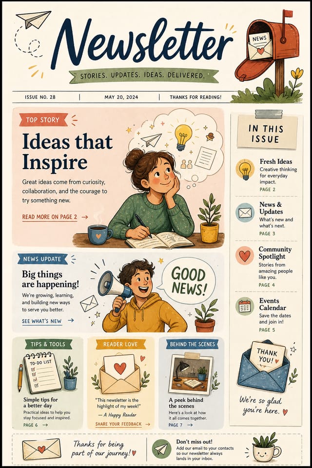 Newsletter — illustration style newsletter