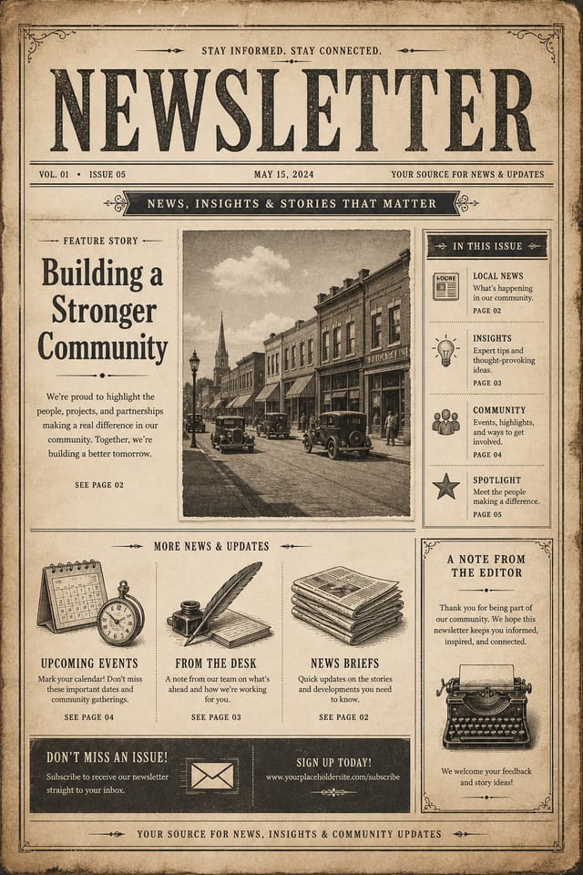 Newsletter — vintage style newsletter