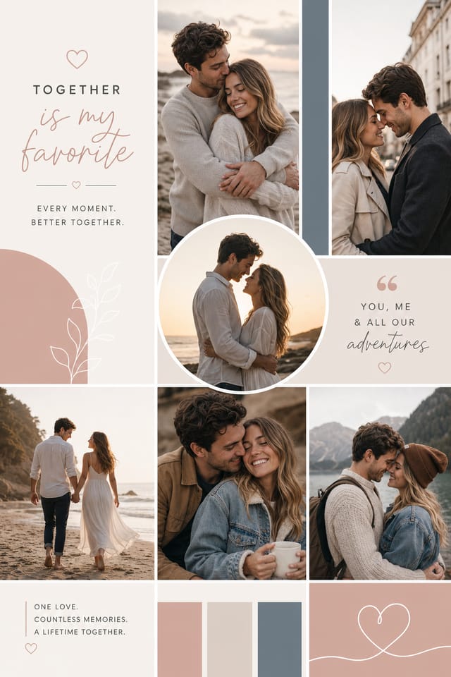 Couples Photo Collage — modern style photo collage layout