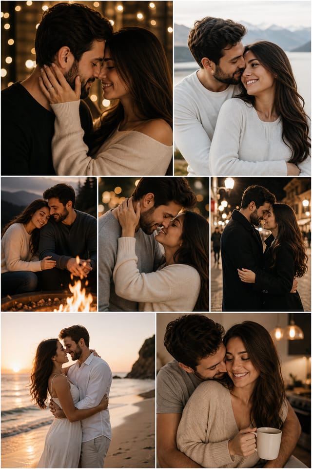 Couples Photo Collage — photo-realistic style photo collage layout