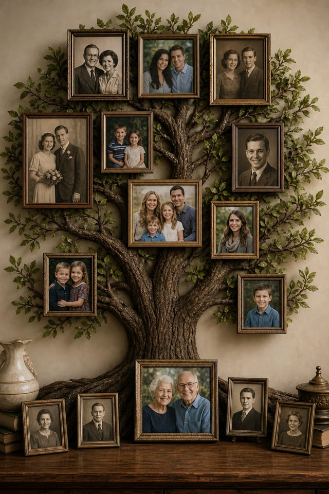Family Tree Photo Collage — photo-realistic style photo collage layout