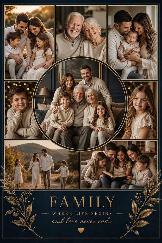Family Photo Collage — elegant style photo collage layout