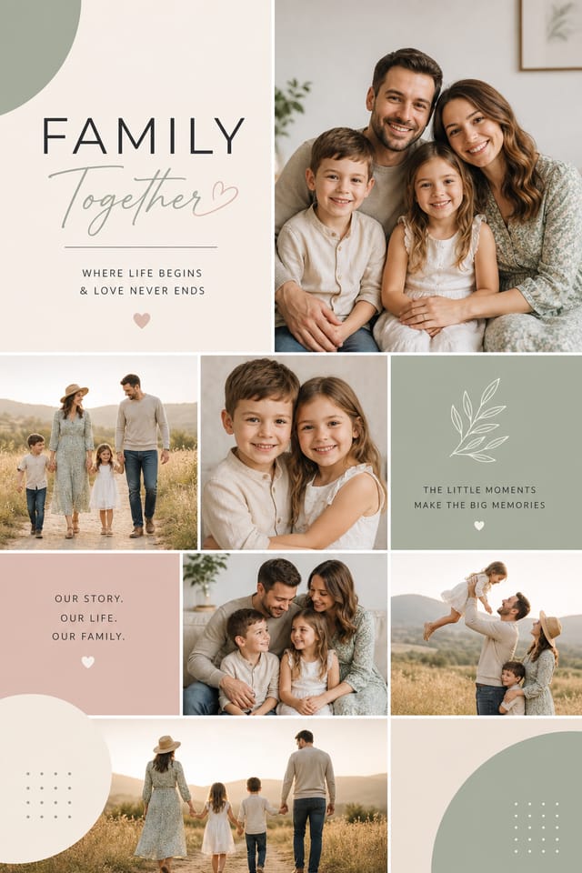 Family Photo Collage — modern style photo collage layout