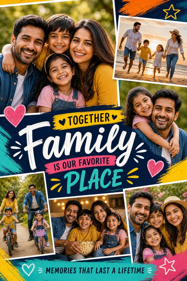 Family Photo Collage — vibrant style photo collage layout