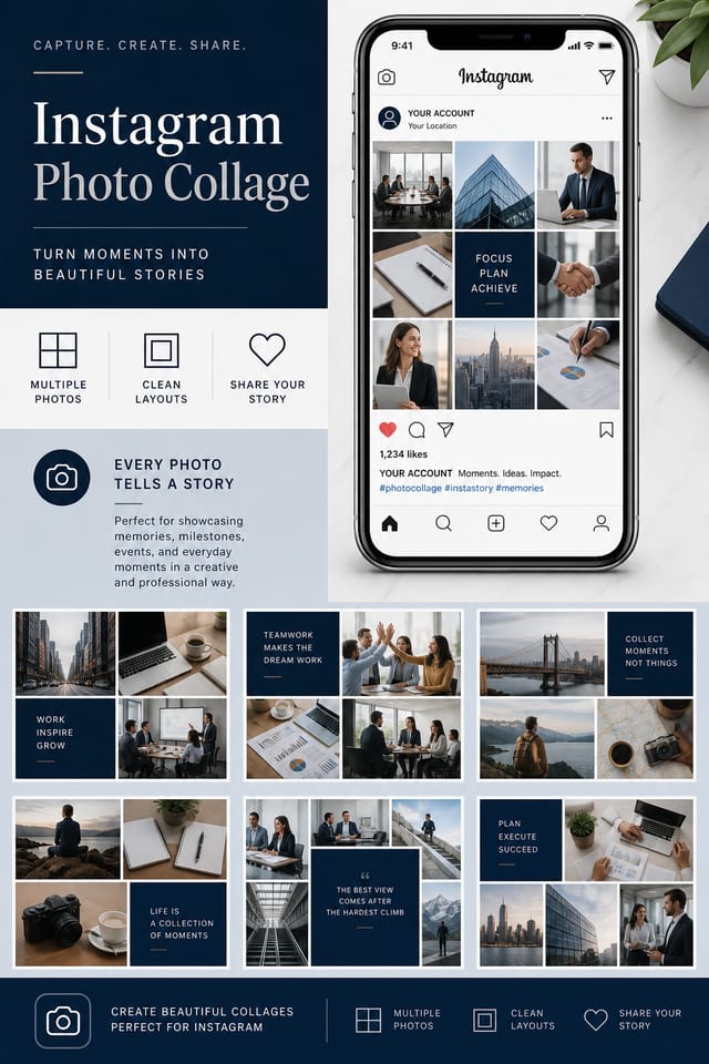 Instagram Photo Collage — corporate style photo collage layout