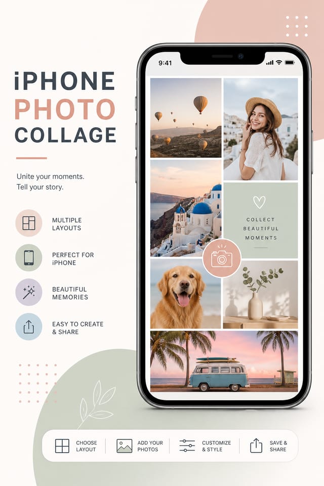 iPhone Photo Collage — modern style photo collage layout