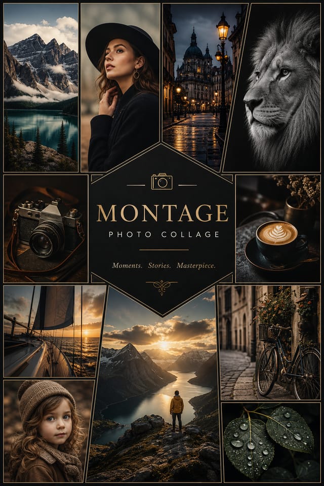 Montage Photo Collage — elegant style photo collage layout