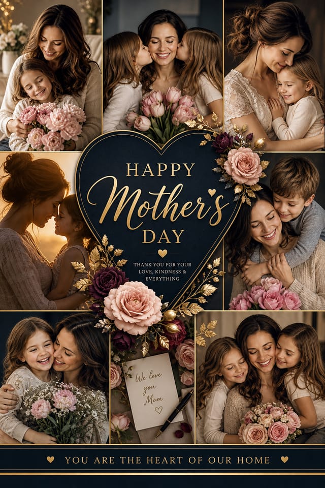 Mother's Day Photo Collage — elegant style photo collage layout