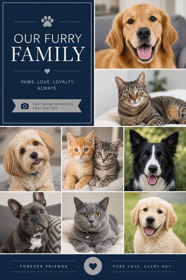 Pet Photo Collage — corporate style photo collage layout