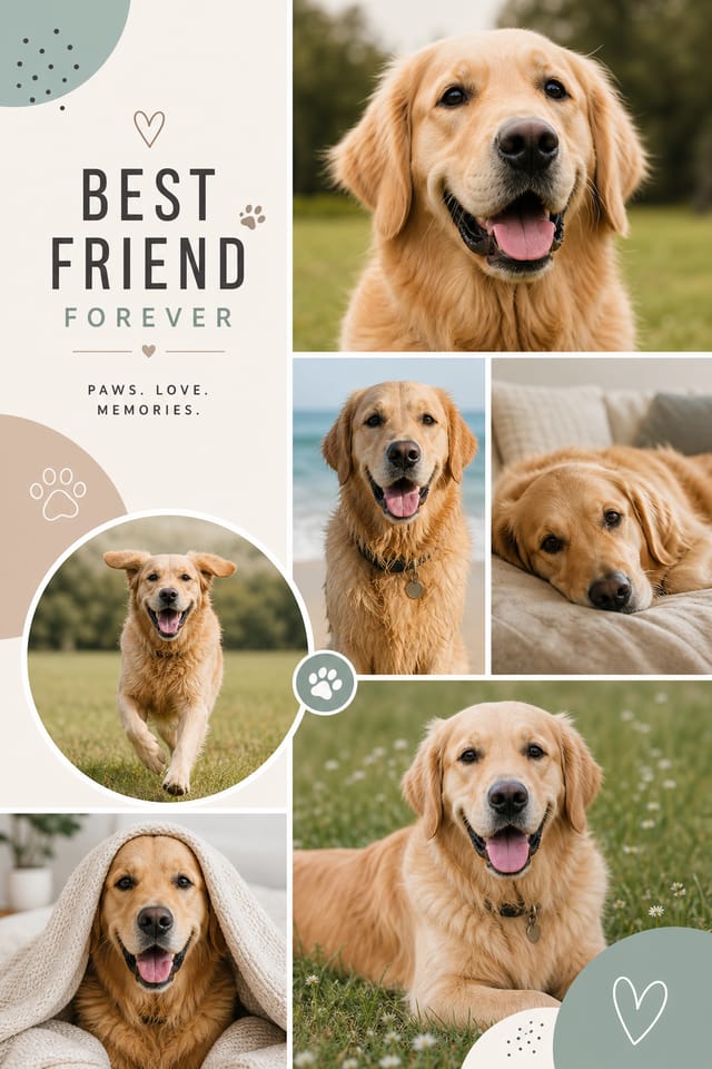 Pet Photo Collage — modern style photo collage layout