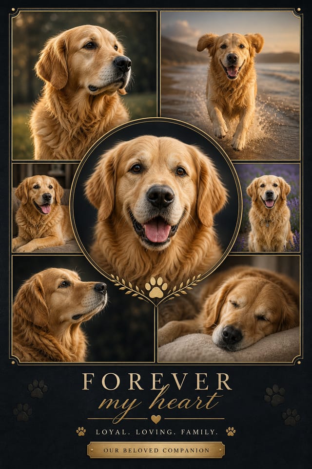 Pet Photo Collage — elegant style photo collage layout
