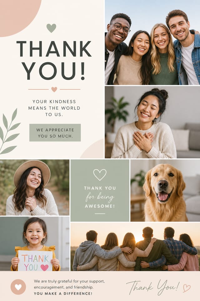 Thank You Photo Collage — modern style photo collage layout