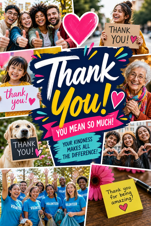 Thank You Photo Collage — vibrant style photo collage layout