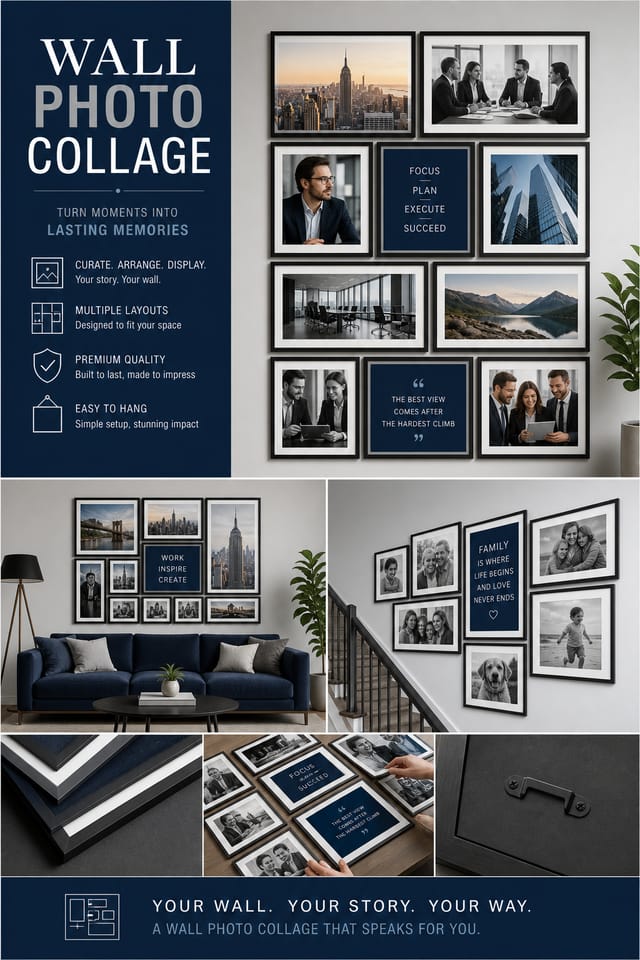 Wall Photo Collage — corporate style photo collage layout