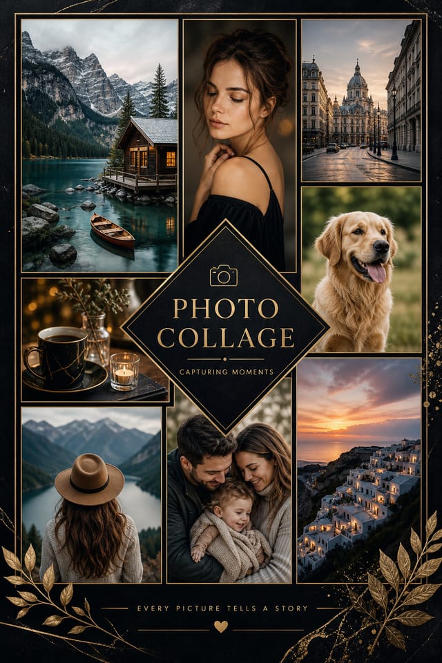 Photo Collage — elegant style photo collage layout