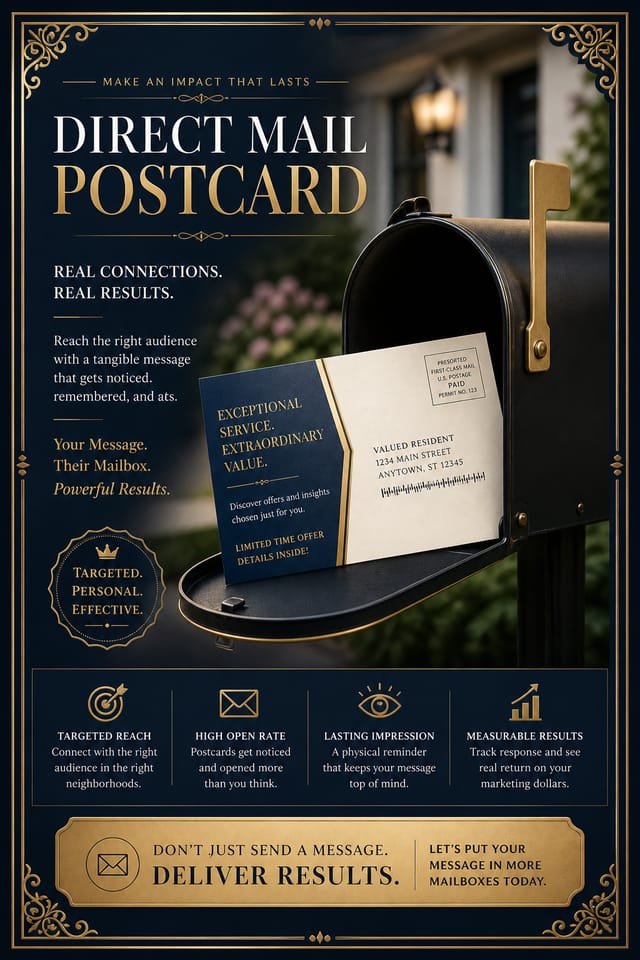 Direct Mail Postcard — elegant style postcard front