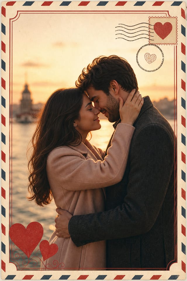 Love Postcard — photo-realistic style postcard front